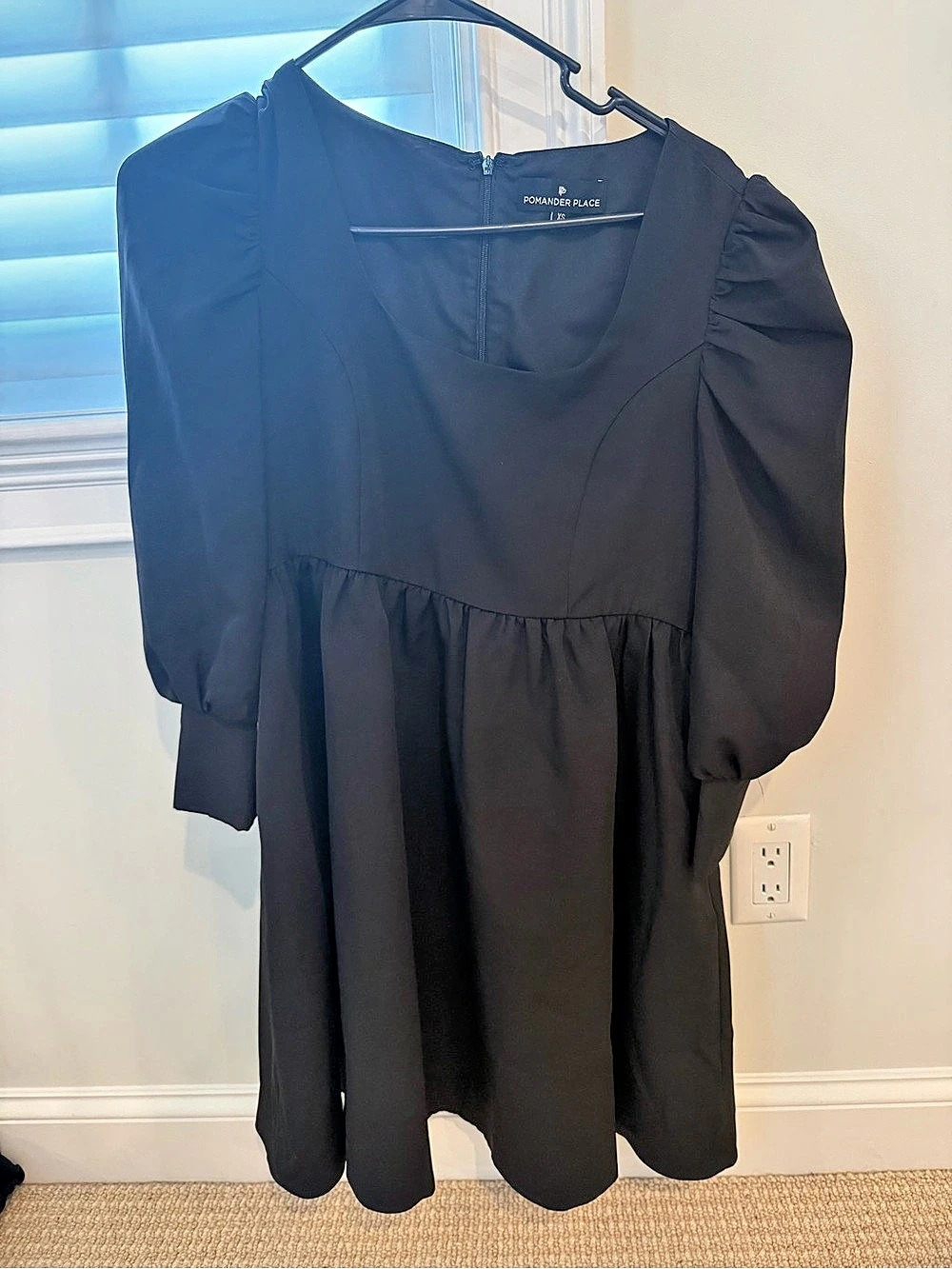 Tuckernuck Pomander Place dress  Puff Sleeve Mini Dress Black XS